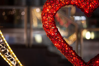 Weihnachtsdekoration Organic Heart im Frankfurter Oderturm